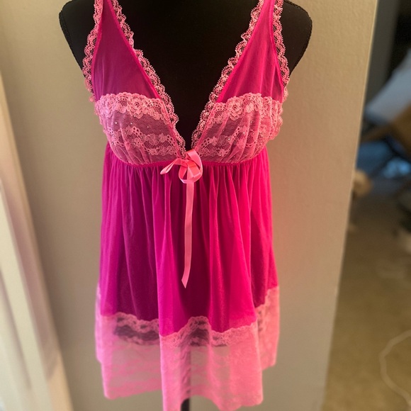 Victoria's Secret Other - Victoria's Secret Pink Lace Chemise negligee lingerie medium m